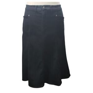 Vintage 90s Black Denim Maxi Skirt Plus Size 16–18 Grunge Retro